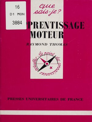 cover image of L'Apprentissage moteur